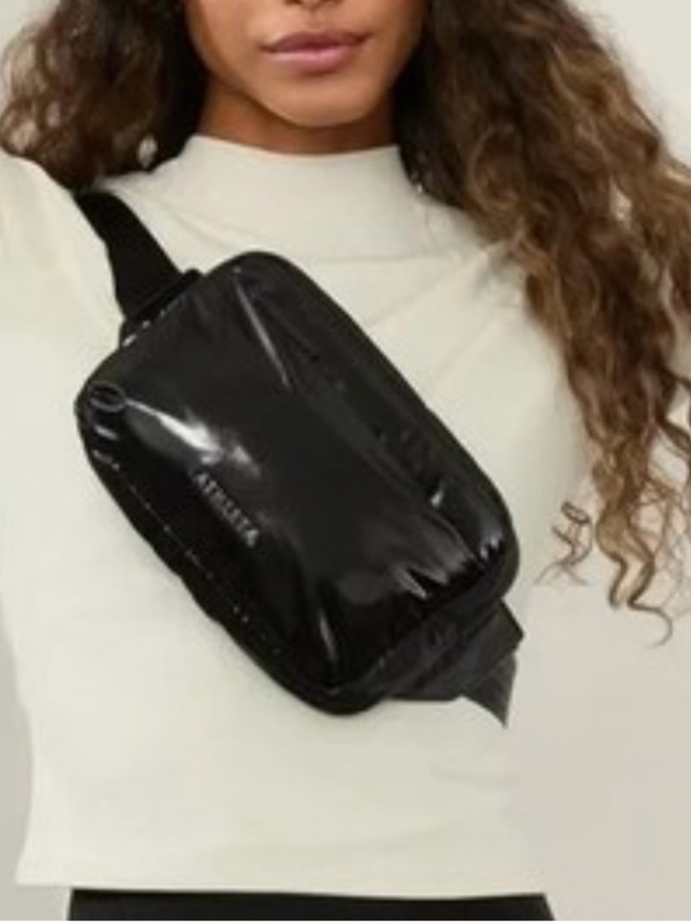 ATHLETA ALL ABOUT SHINE QUILTED CROSSBODY BELT BAG